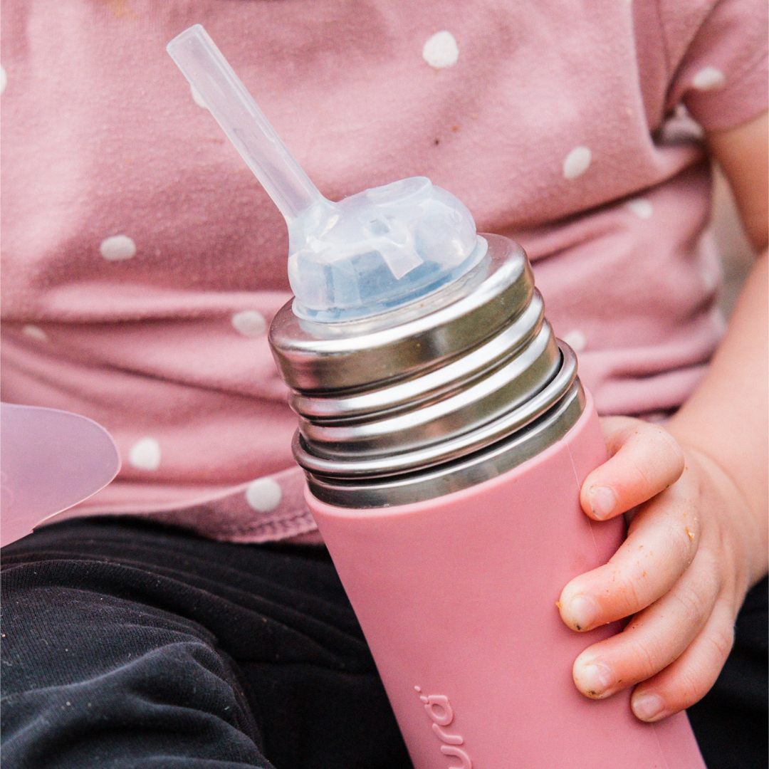 Pura Kiki Isolerad Sugrörsflaska Kiddo 260 ml / rose