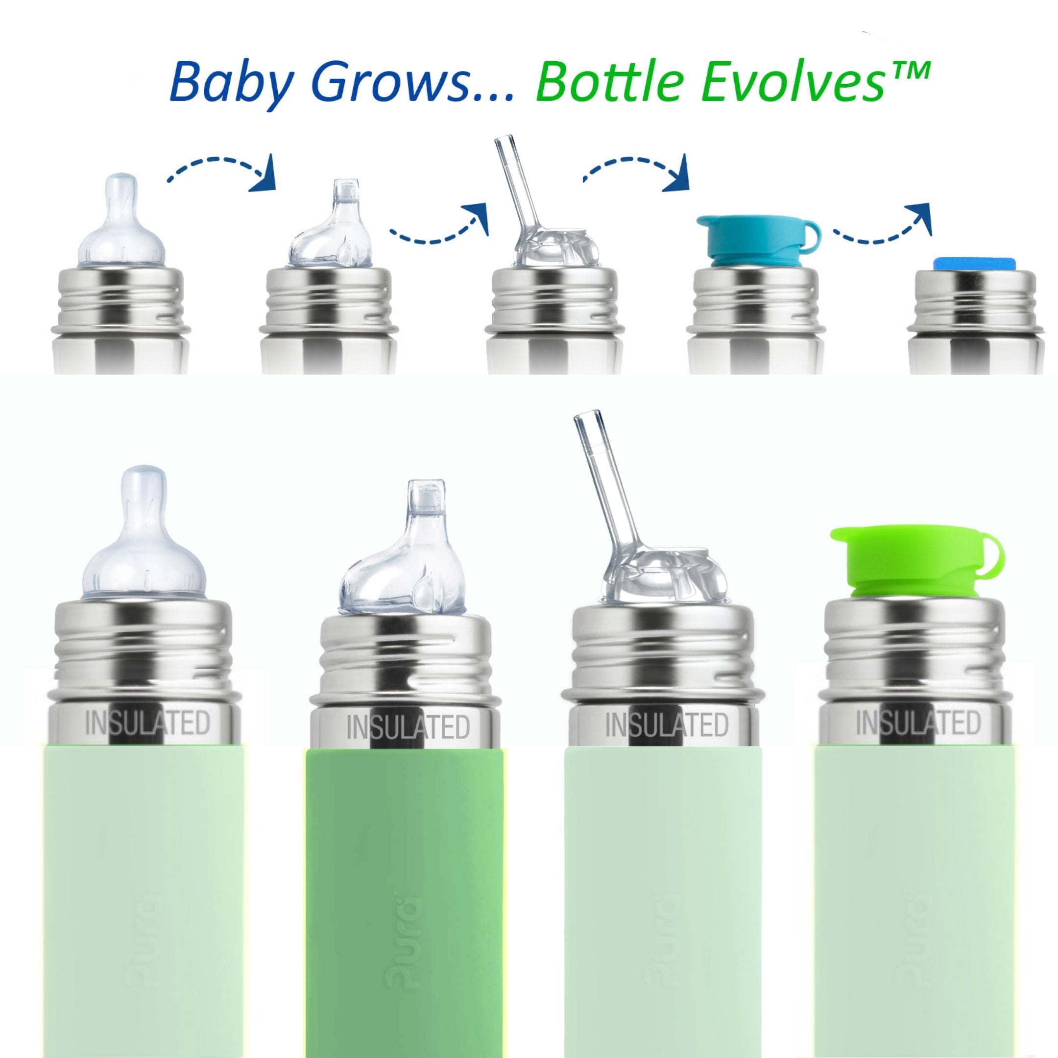 Pura Kiki Isoleret Tudflaske 260 ml / moss