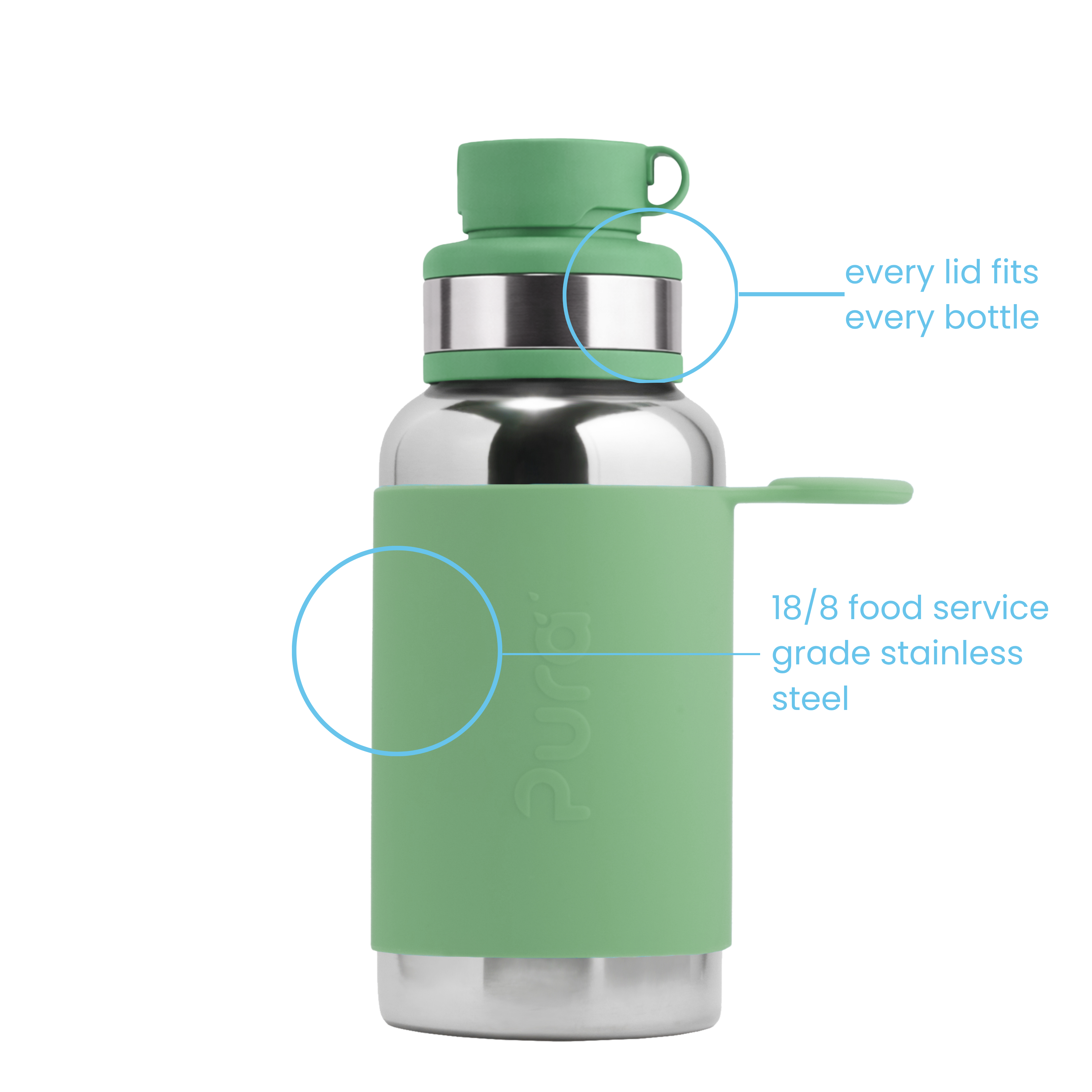 Pura Drikkeflaske 550 ml / moss