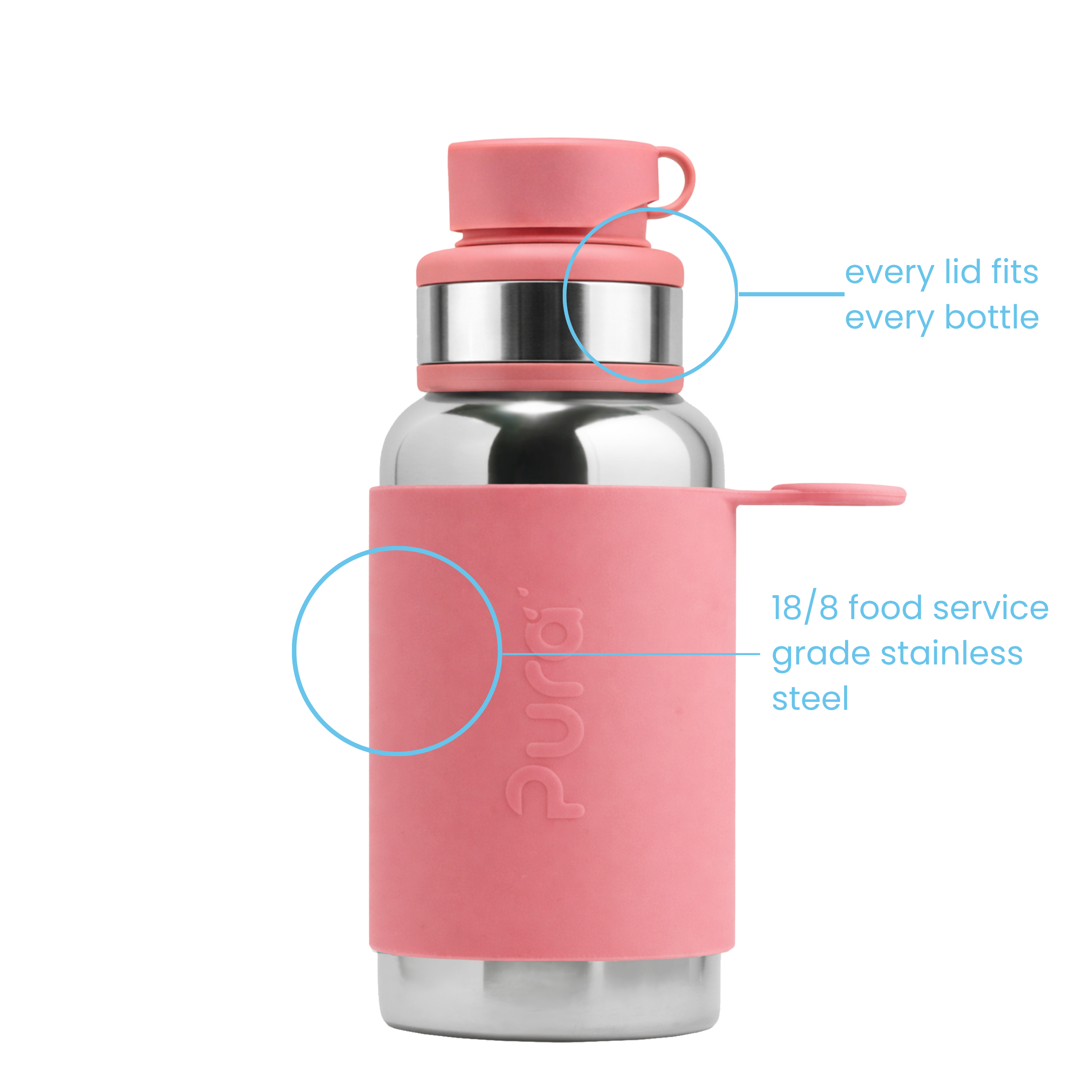 Pura Vattenflaska 550 ml / rose
