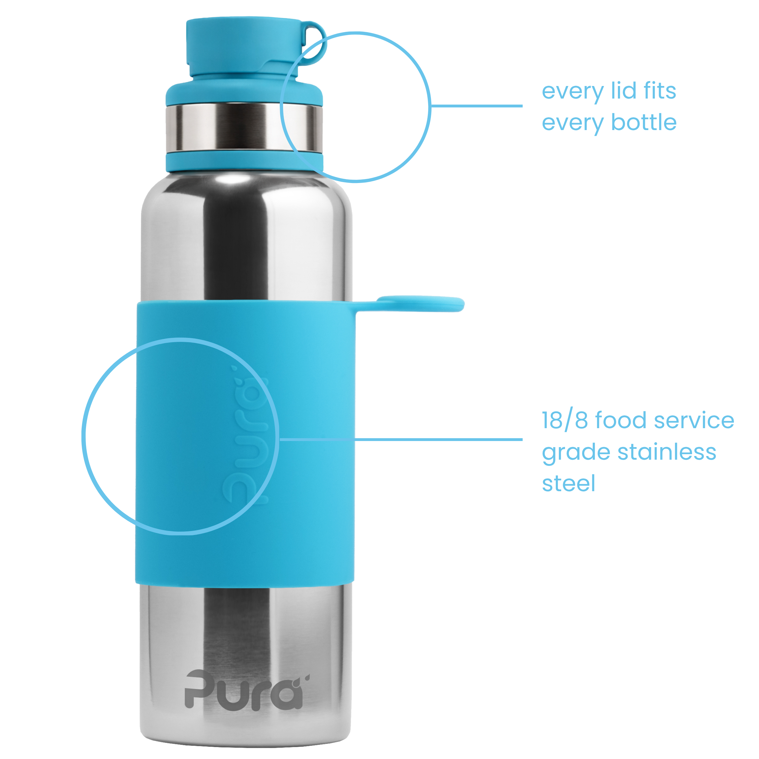 Pura Vandflaske 850 ml / aqua