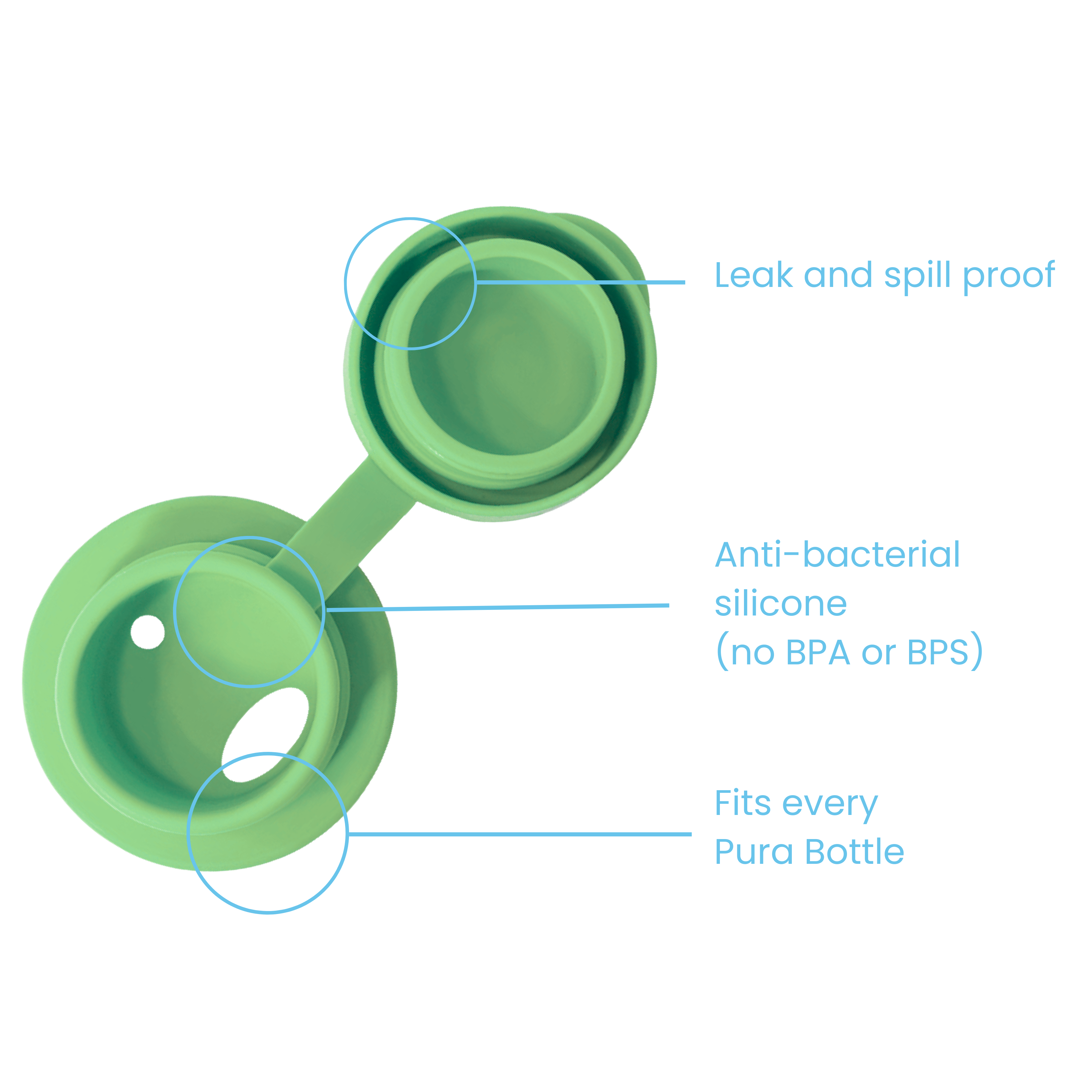 Pura Vandflaske 550 ml / moss