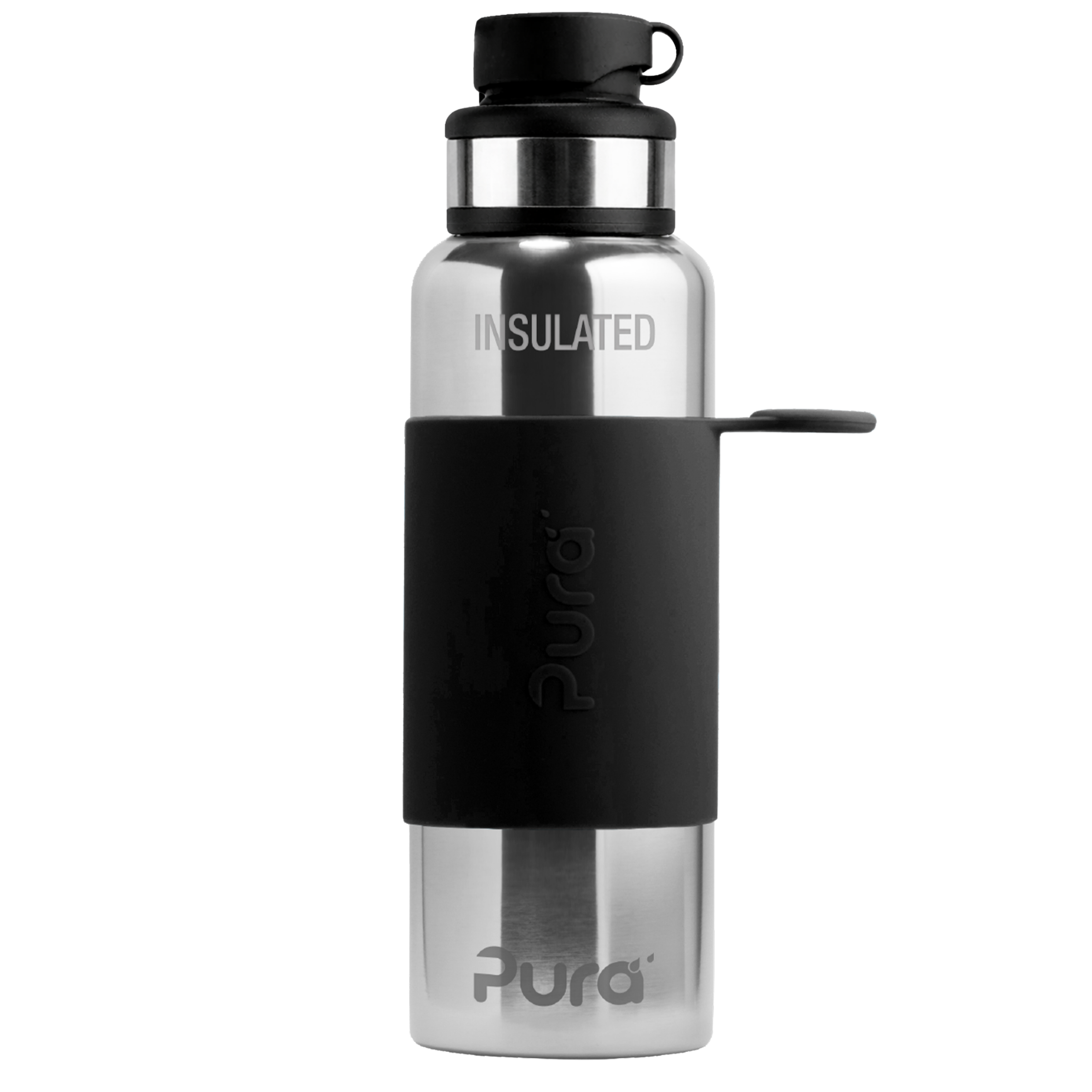 Pura Isolerad Vattenflaska 650 ml / black