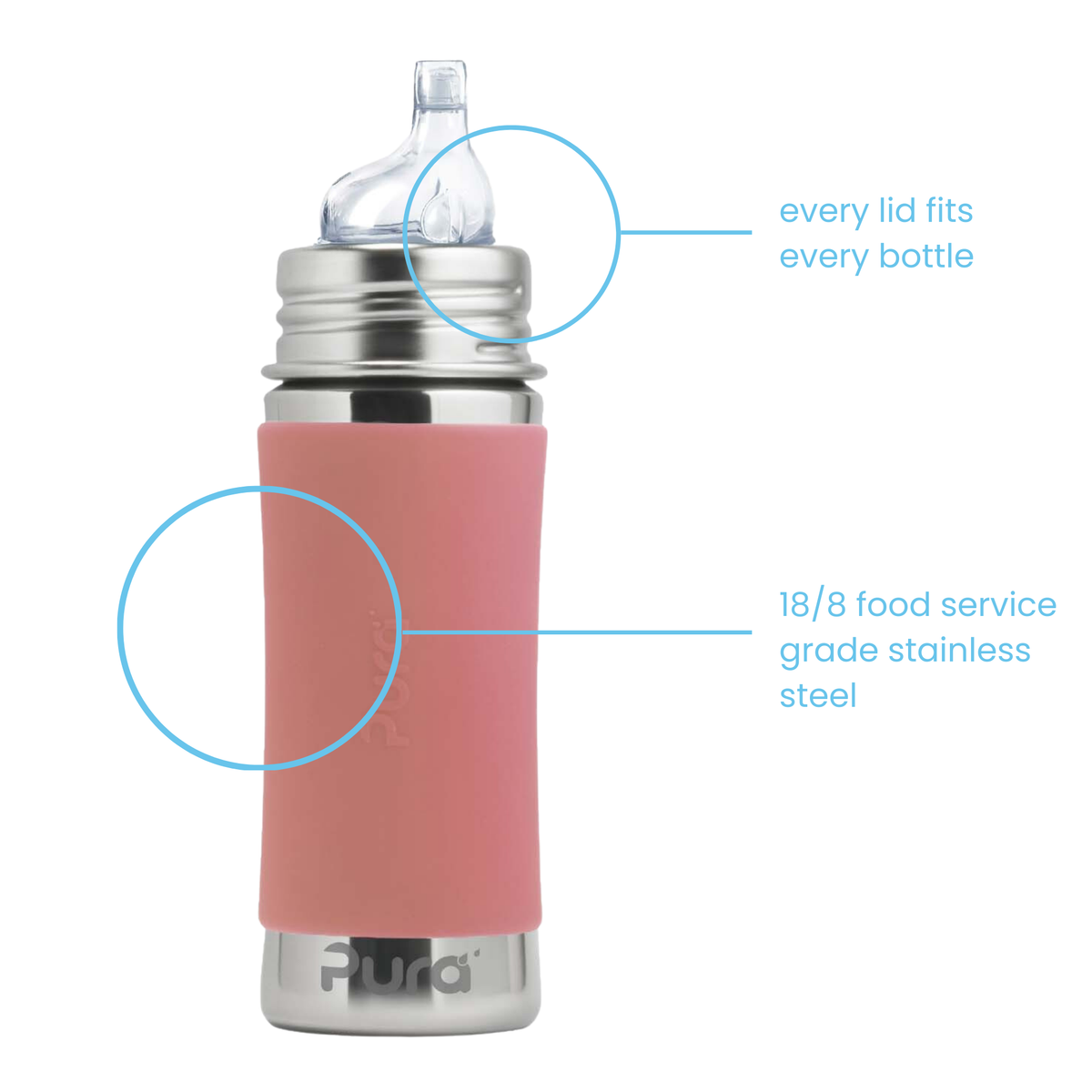Pura Kiki Pipflaska 325 ml / rose