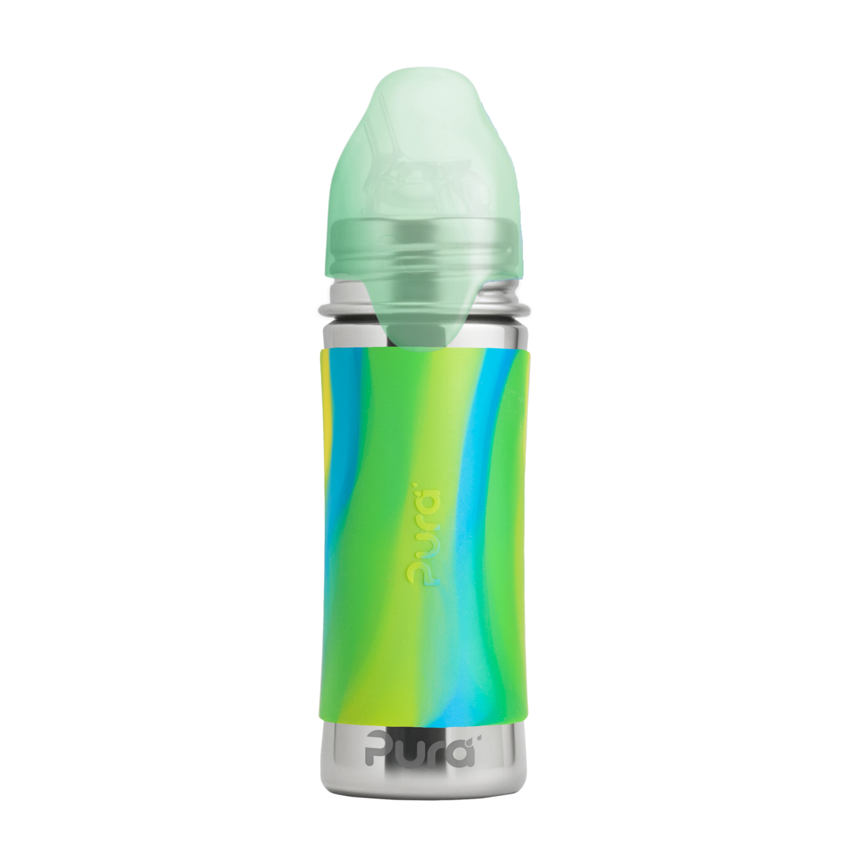 Pura Kiki Sugrörsflaska Kiddo 325 ml / aqua swirl