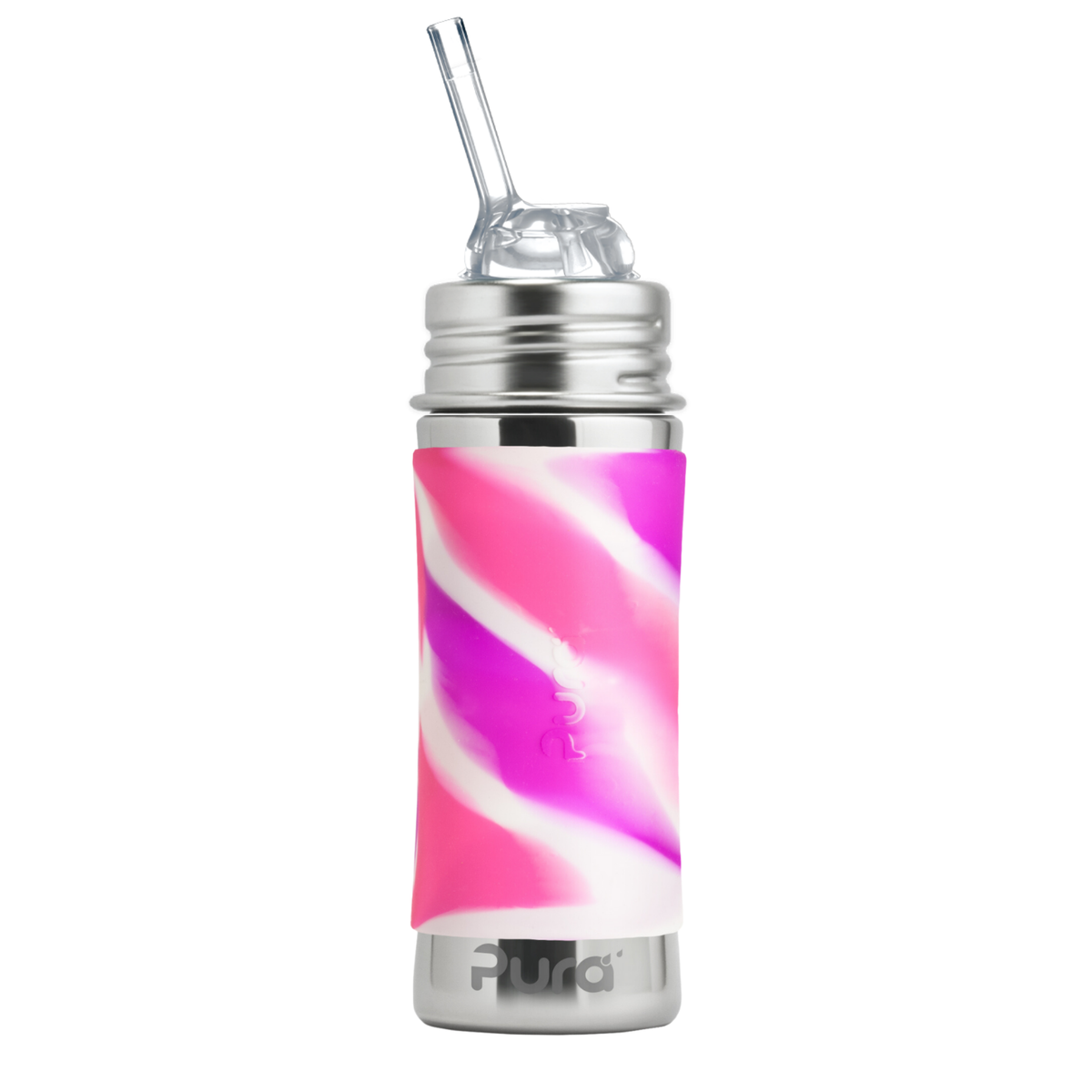 Pura Kiki Sugrörsflaska Kiddo 325 ml / pink swirl