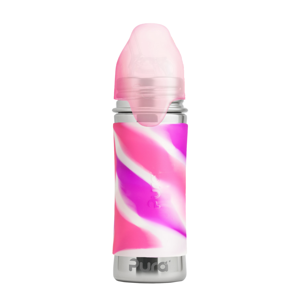 Pura Kiki Sugrörsflaska Kiddo 325 ml / pink swirl
